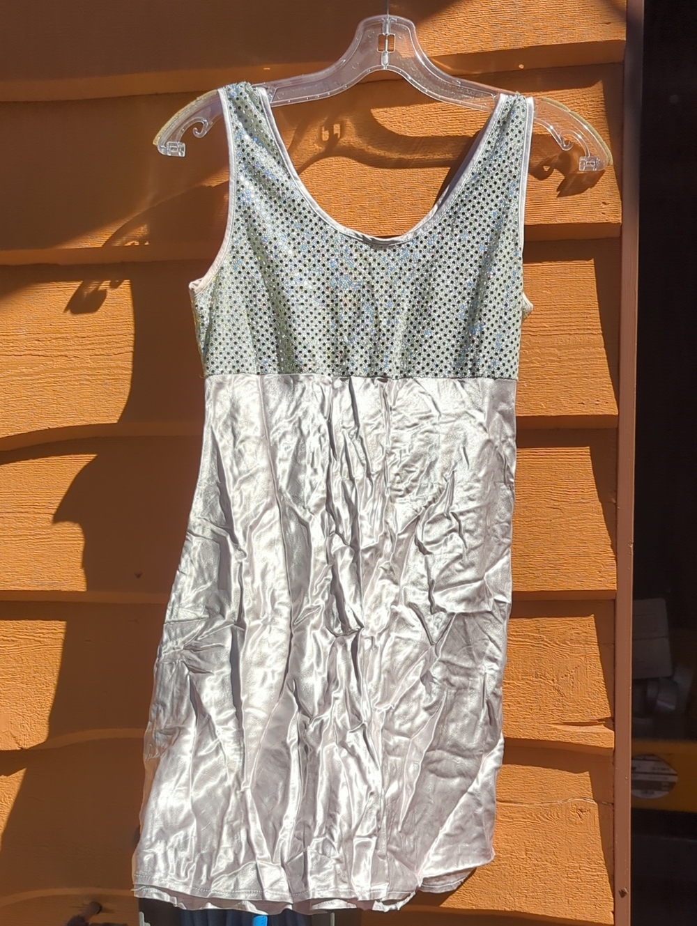 Silver Sequin Tank Dress - Women's Silver Dress